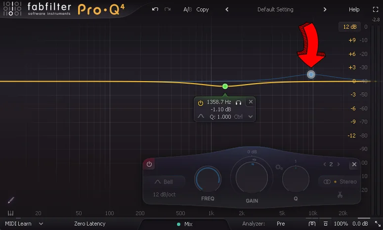 mid side eq - mastering stereo off